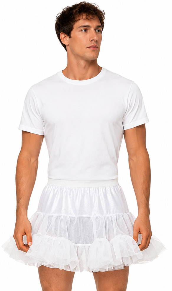 Petticoat pour hommes, blanc
