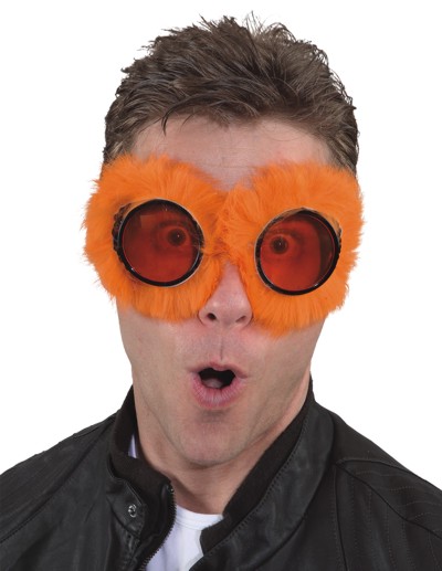 Glasses with fur, orange