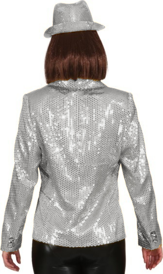 Sequined jacket, silver