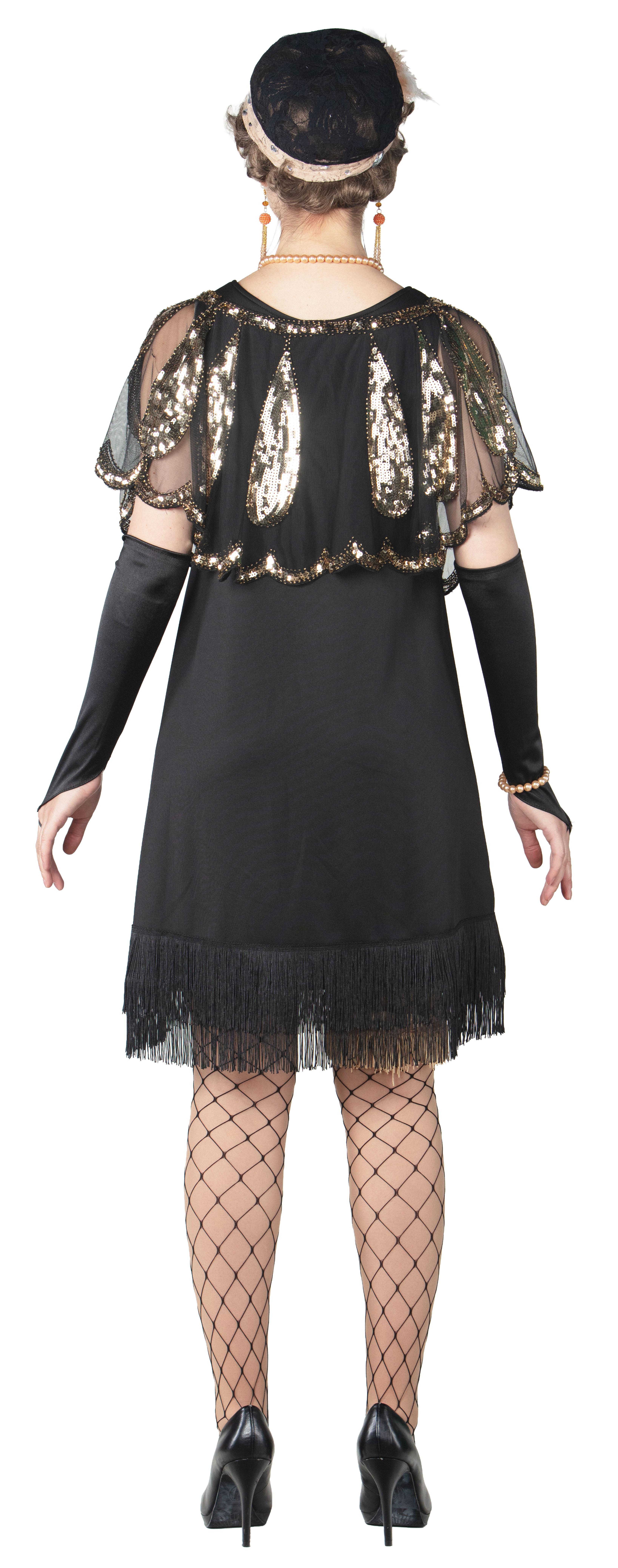 Robe des années 20, noire à franges