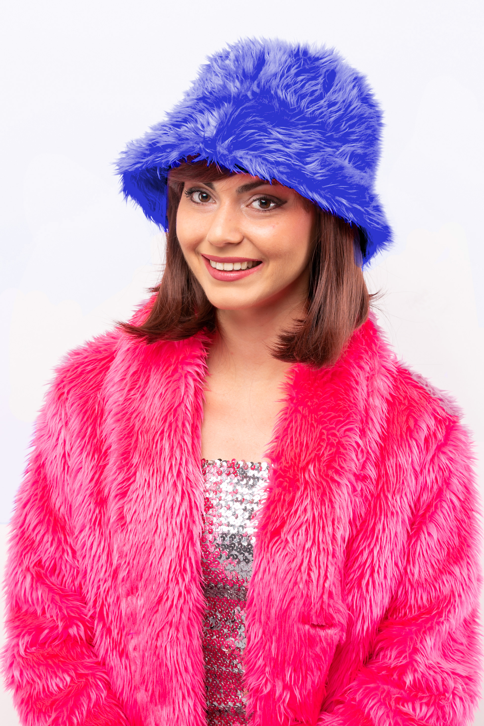 Casquette de pêcheur fourrure, bleu