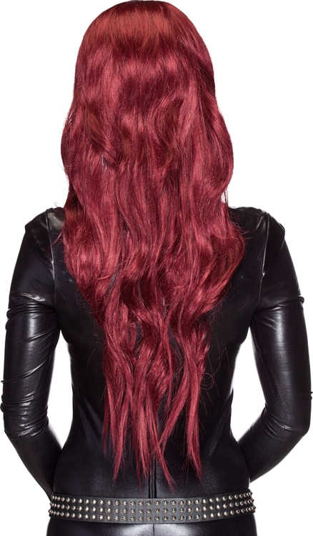 Perruque extra longue, bourgogne
