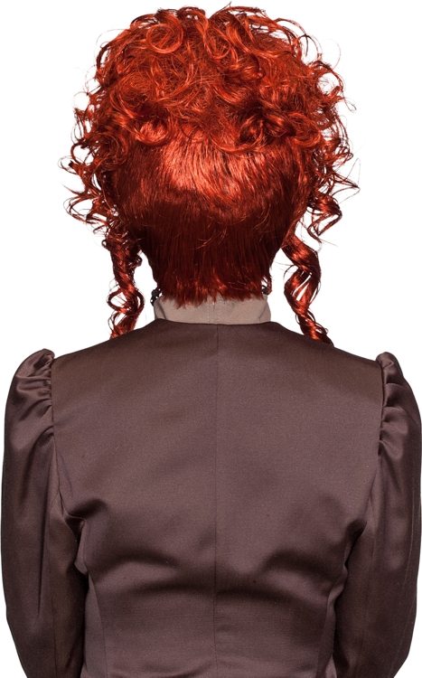 Perruque à cheveux court bouclée pour dames, mahogany