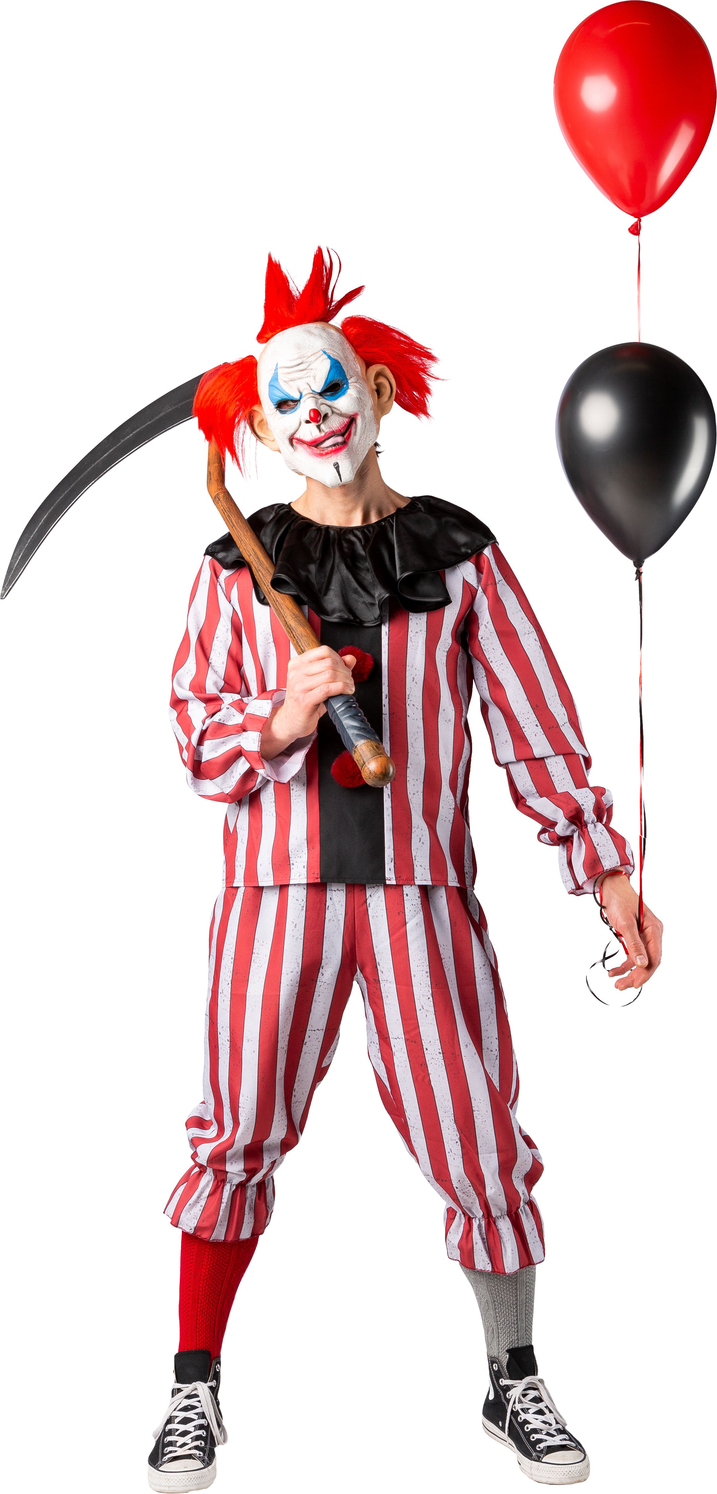 Halloweenclown, grau-rot XL