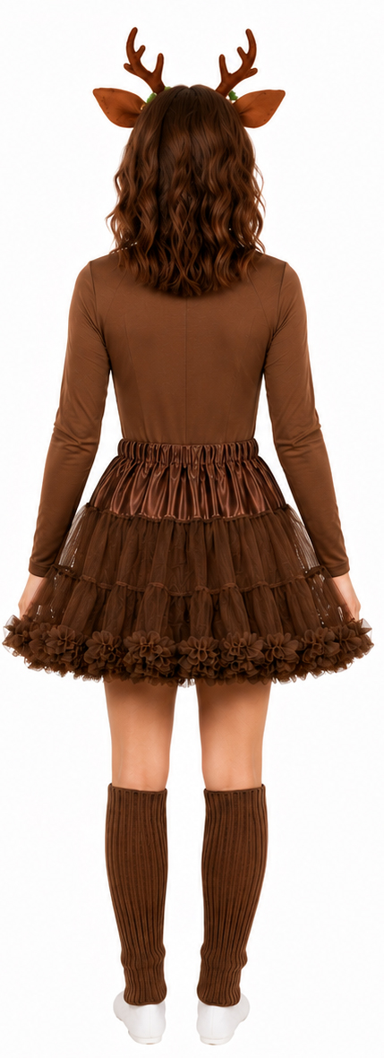 Children's petticoat with frills, brown