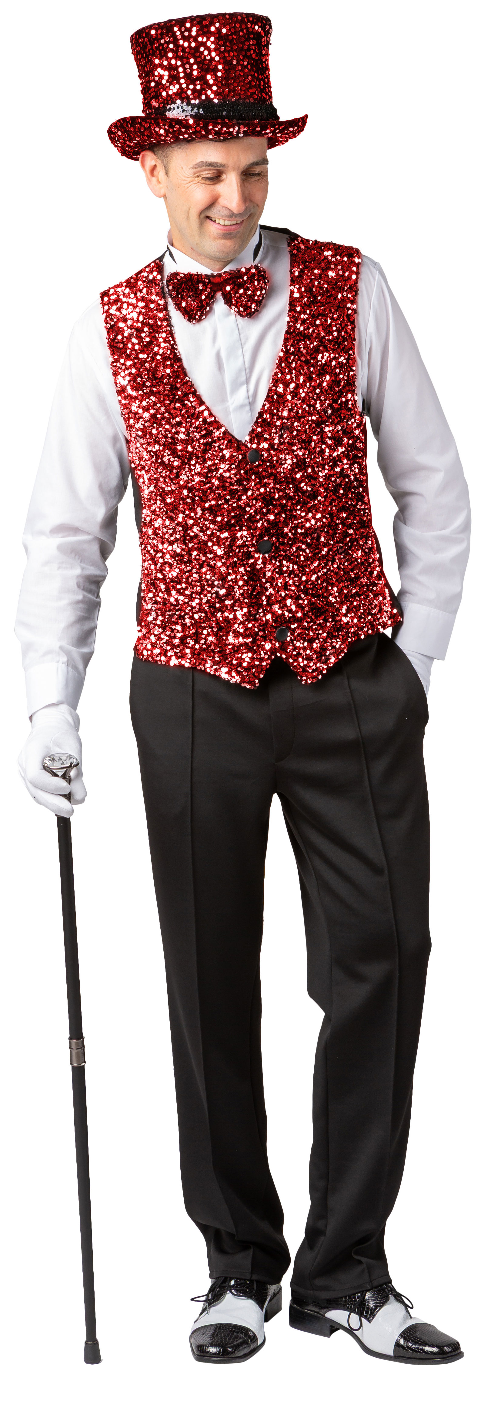 Gilet à paillettes, rouge