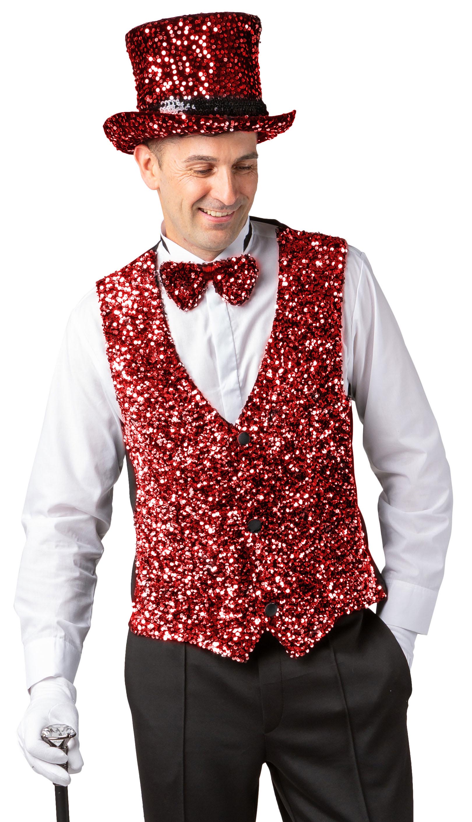 Sequined vest, red