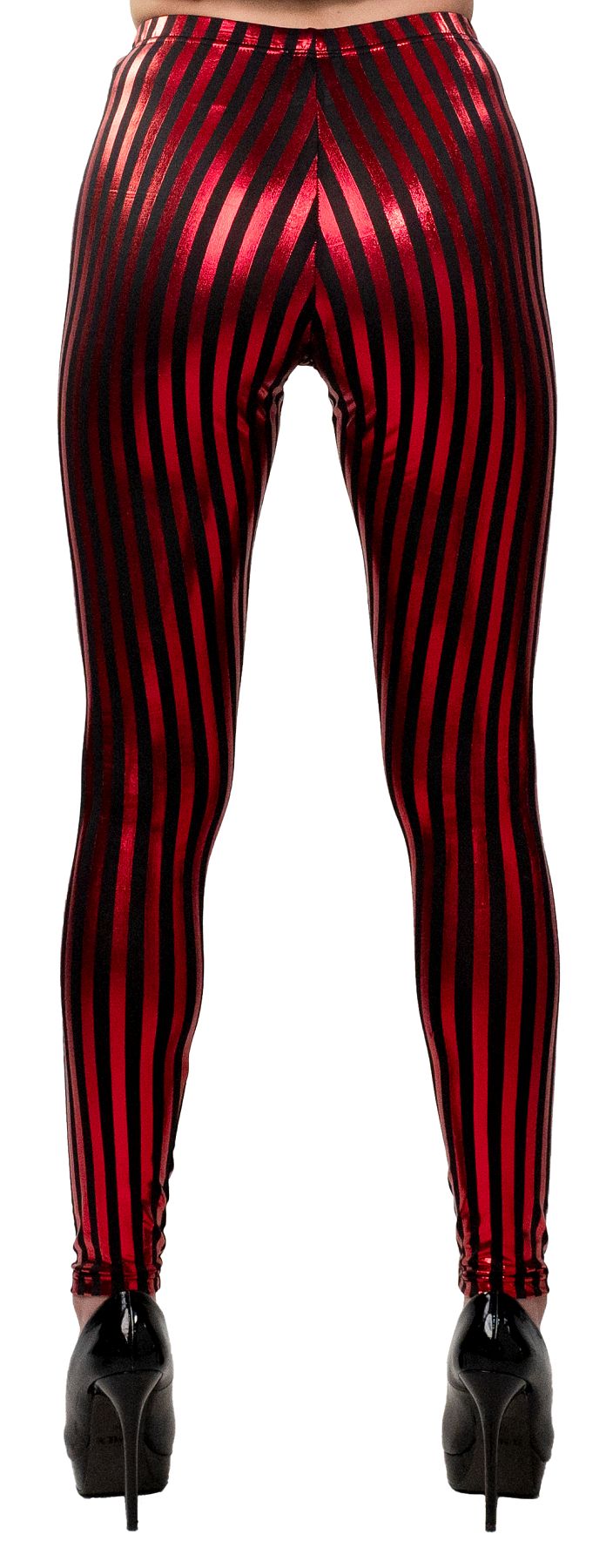 Leggings Streifen, rot/schwarz