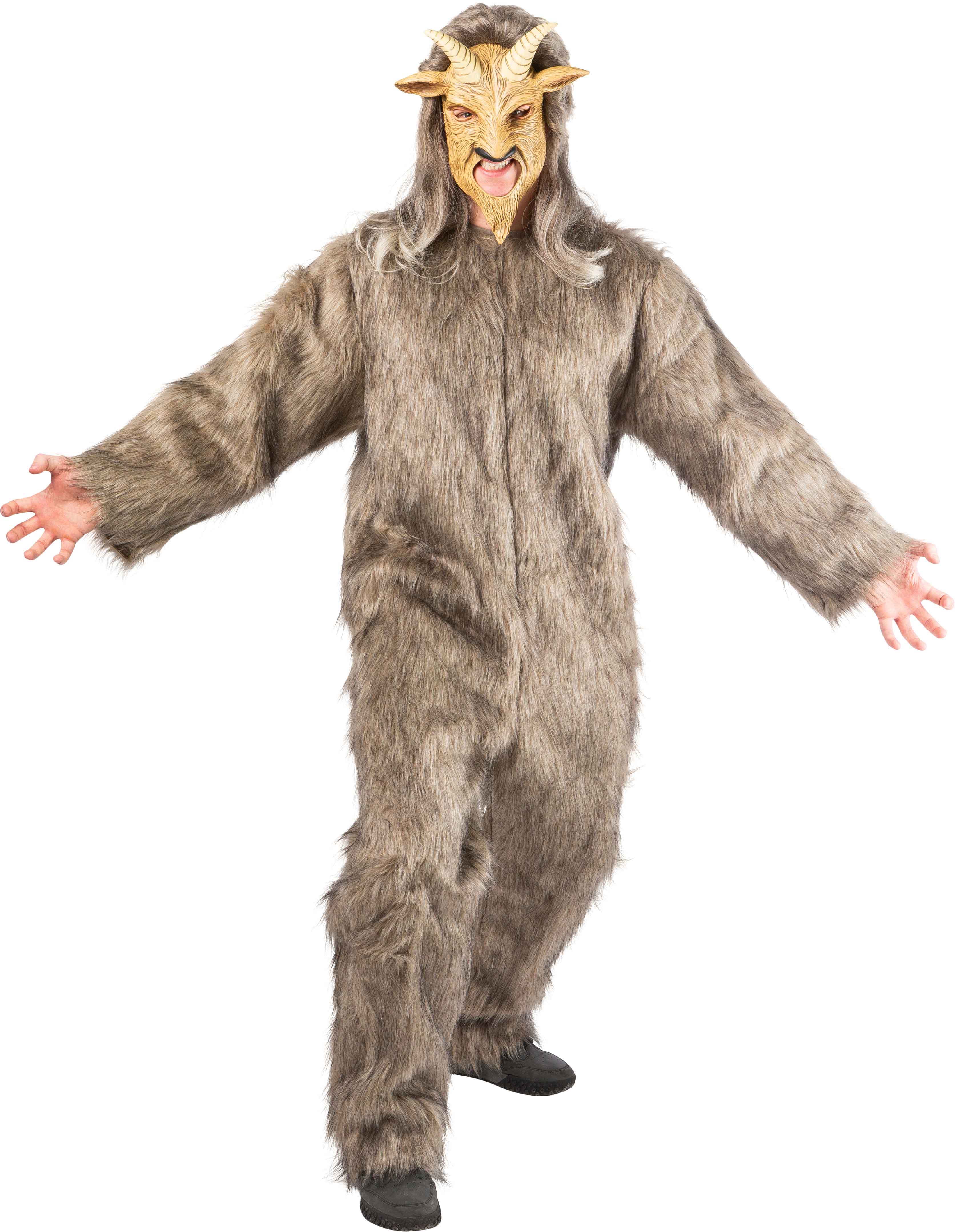 Plush jumpsuit, brown/grey mottled 