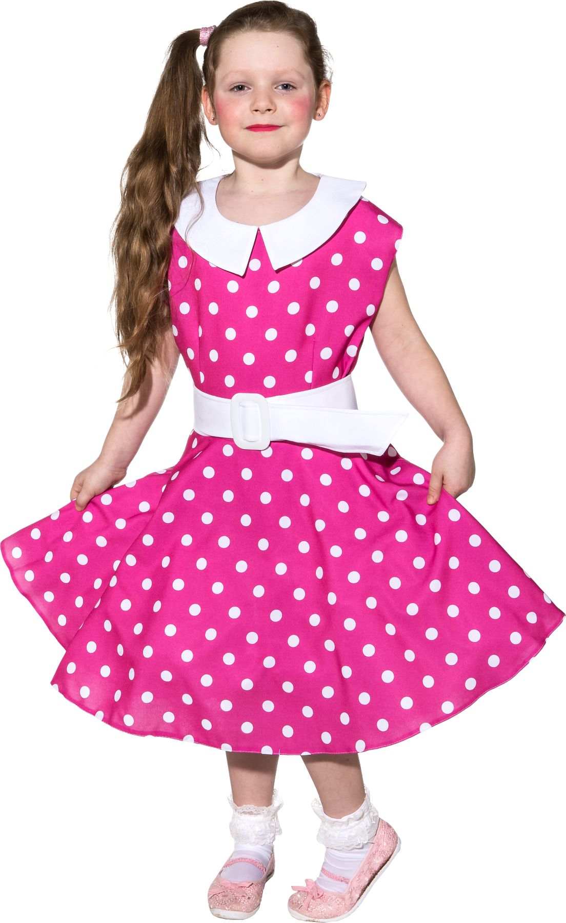 Rock'n roll dress, pink/white 