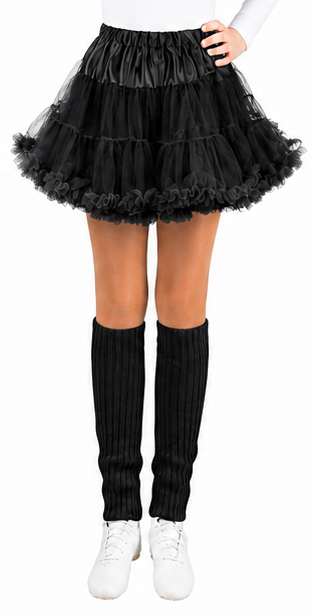 Children's petticoat with frills, black