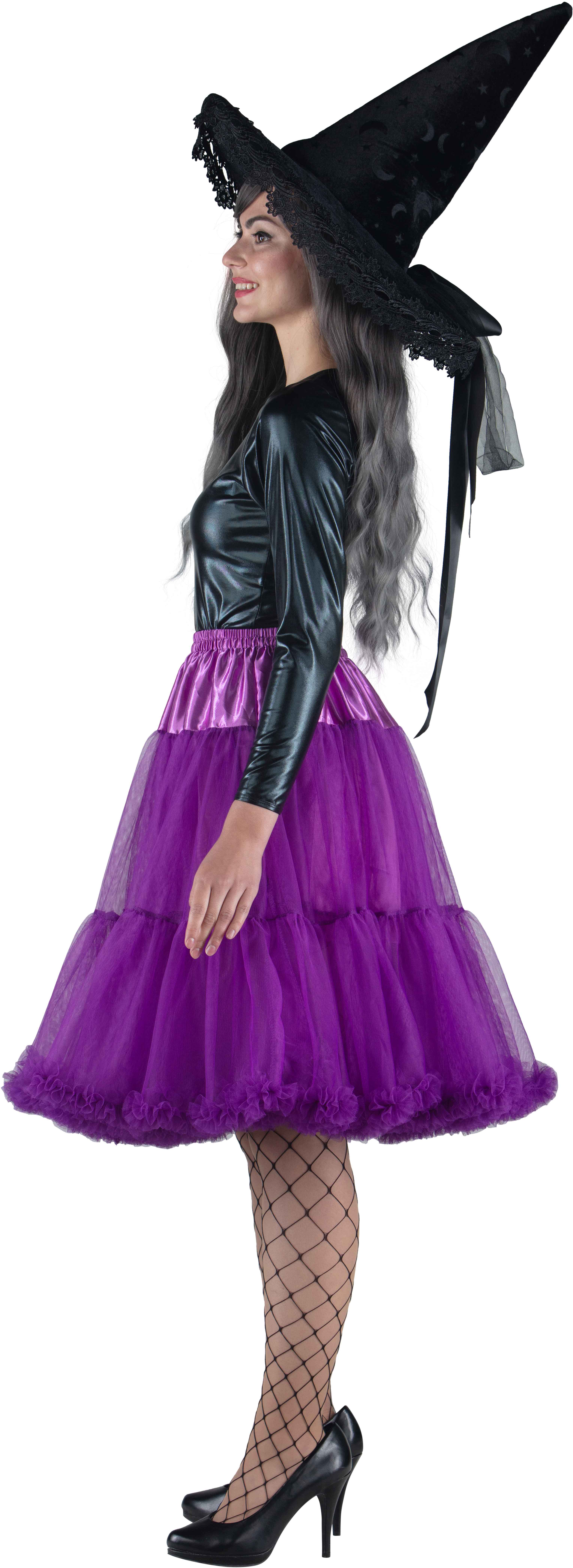 Long tutu with a frill, purple