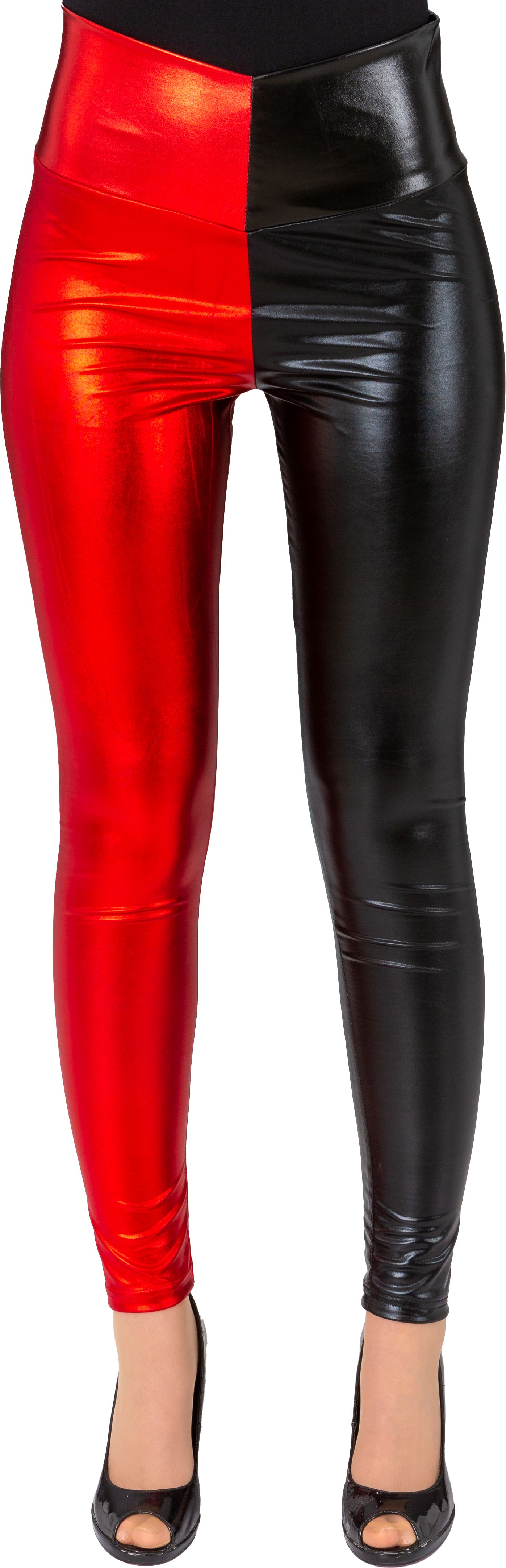 Leggings zweifarbig, rot-schwarz