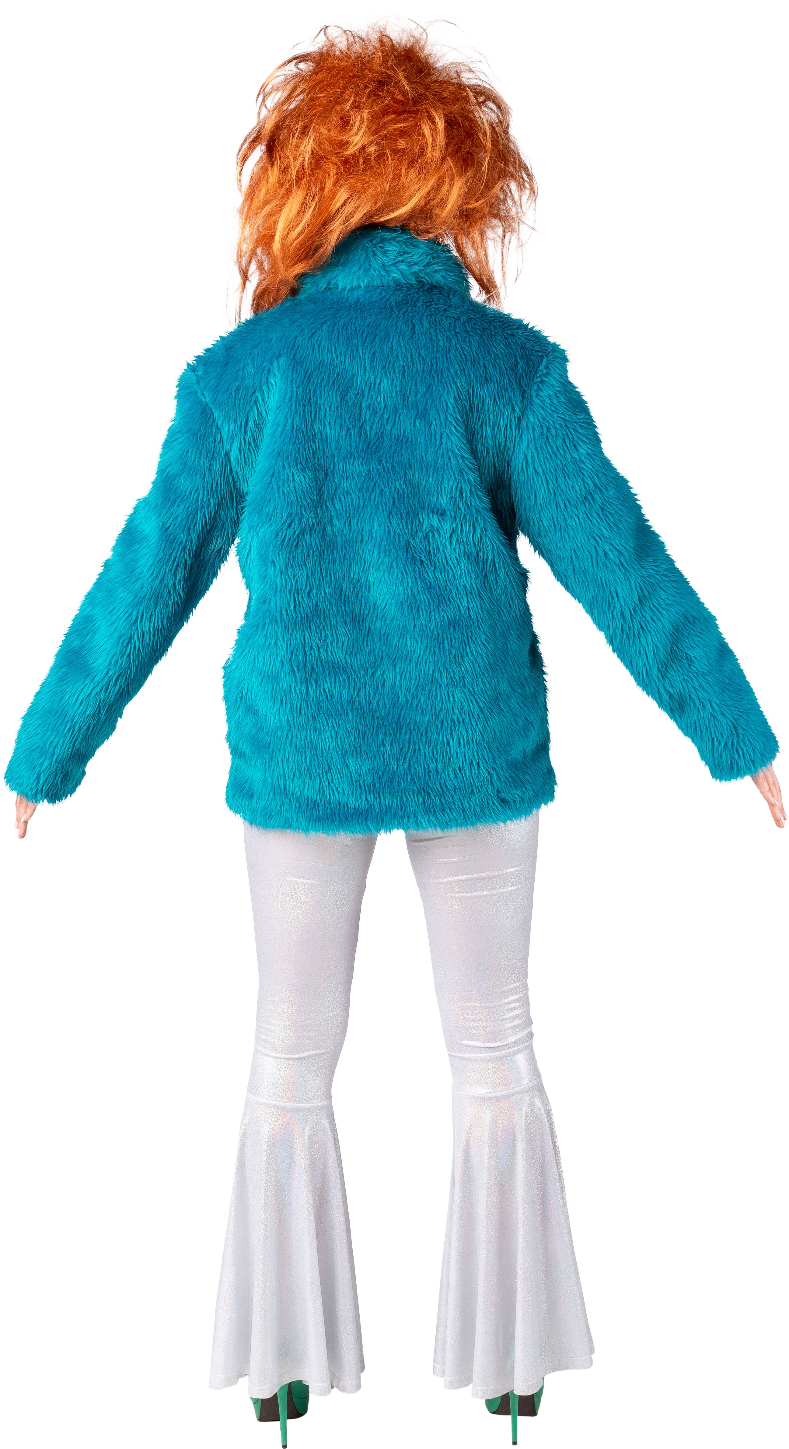Plüsch-Jacke, türkis, XXL