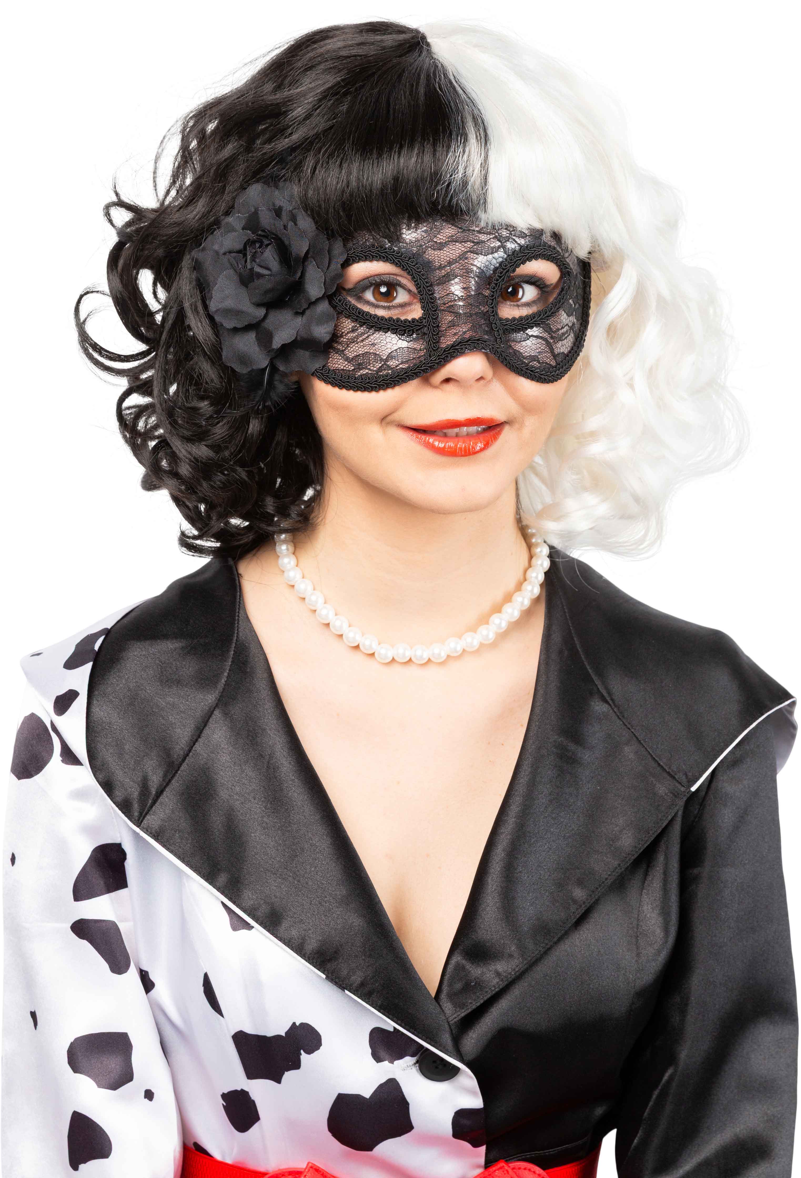 Mask with lace, black