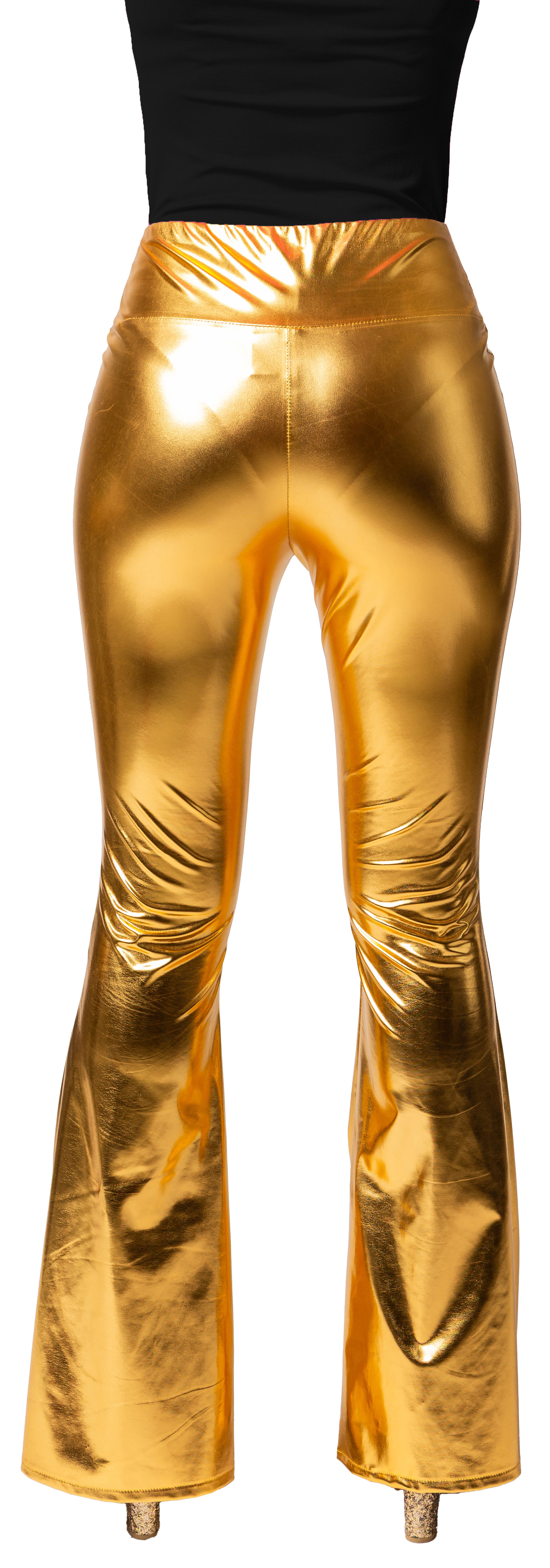 Schlagleggings, gold, hoher Bund