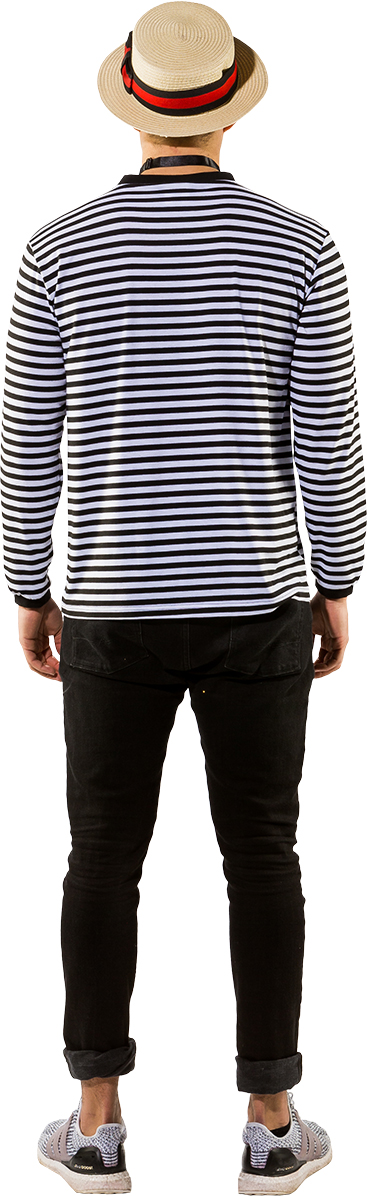 Pull rayé noir-blanc