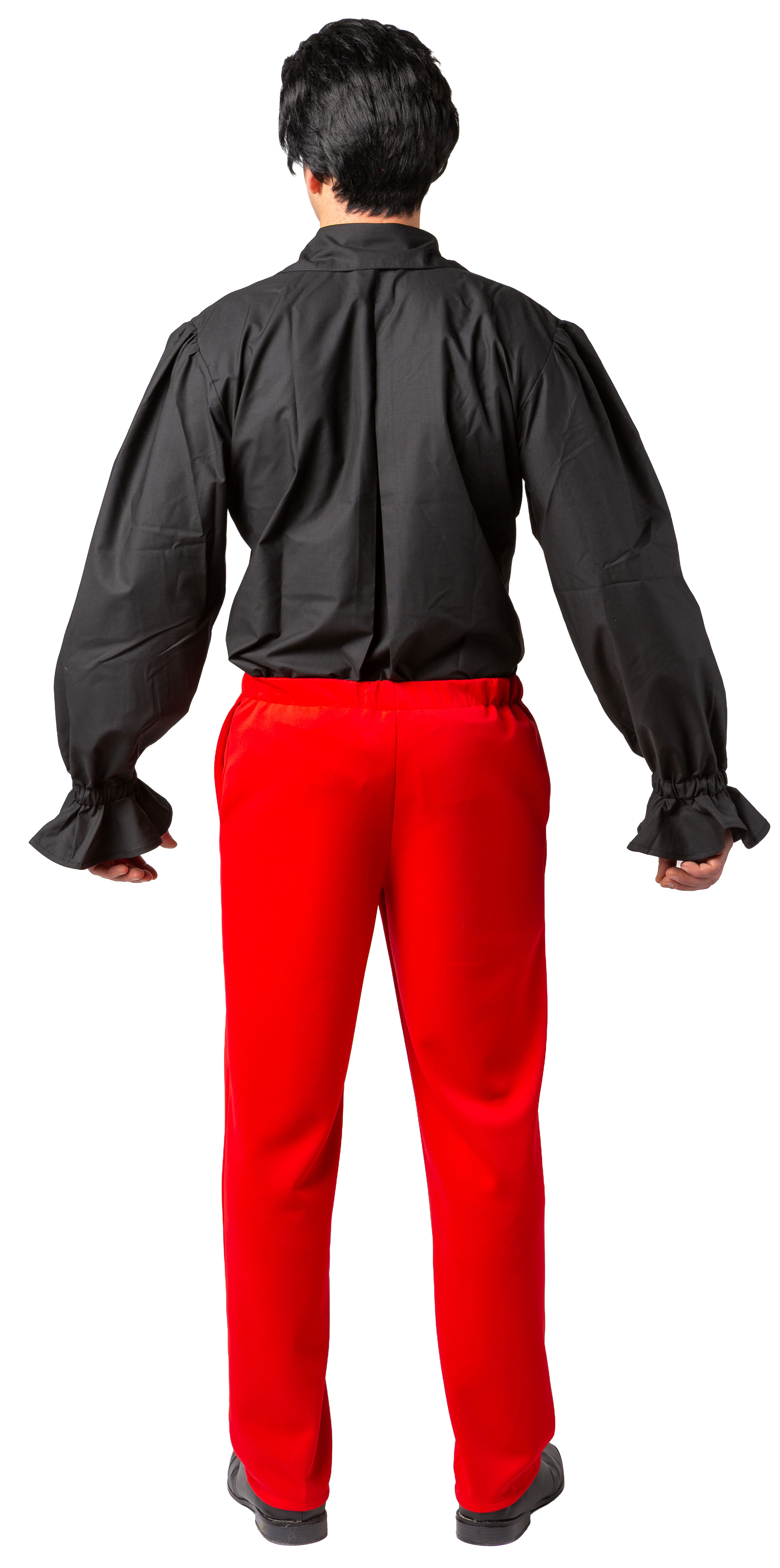 Ruffled shirt with short ruffle, black