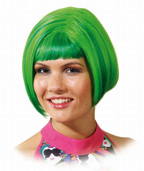 Pop-Girl wig, green - Sale