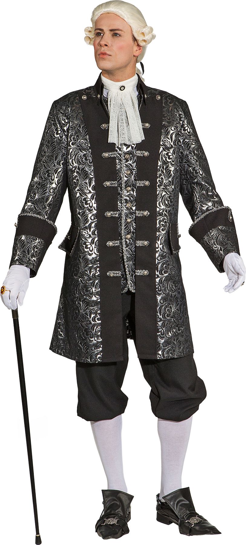 Brokatjacke, schwarz-silber 