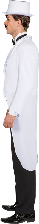 Men's tailcoat with satin shawl collar, white