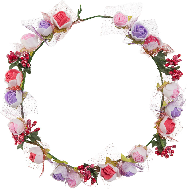 Couronne de cheveux à fleurs, roses 