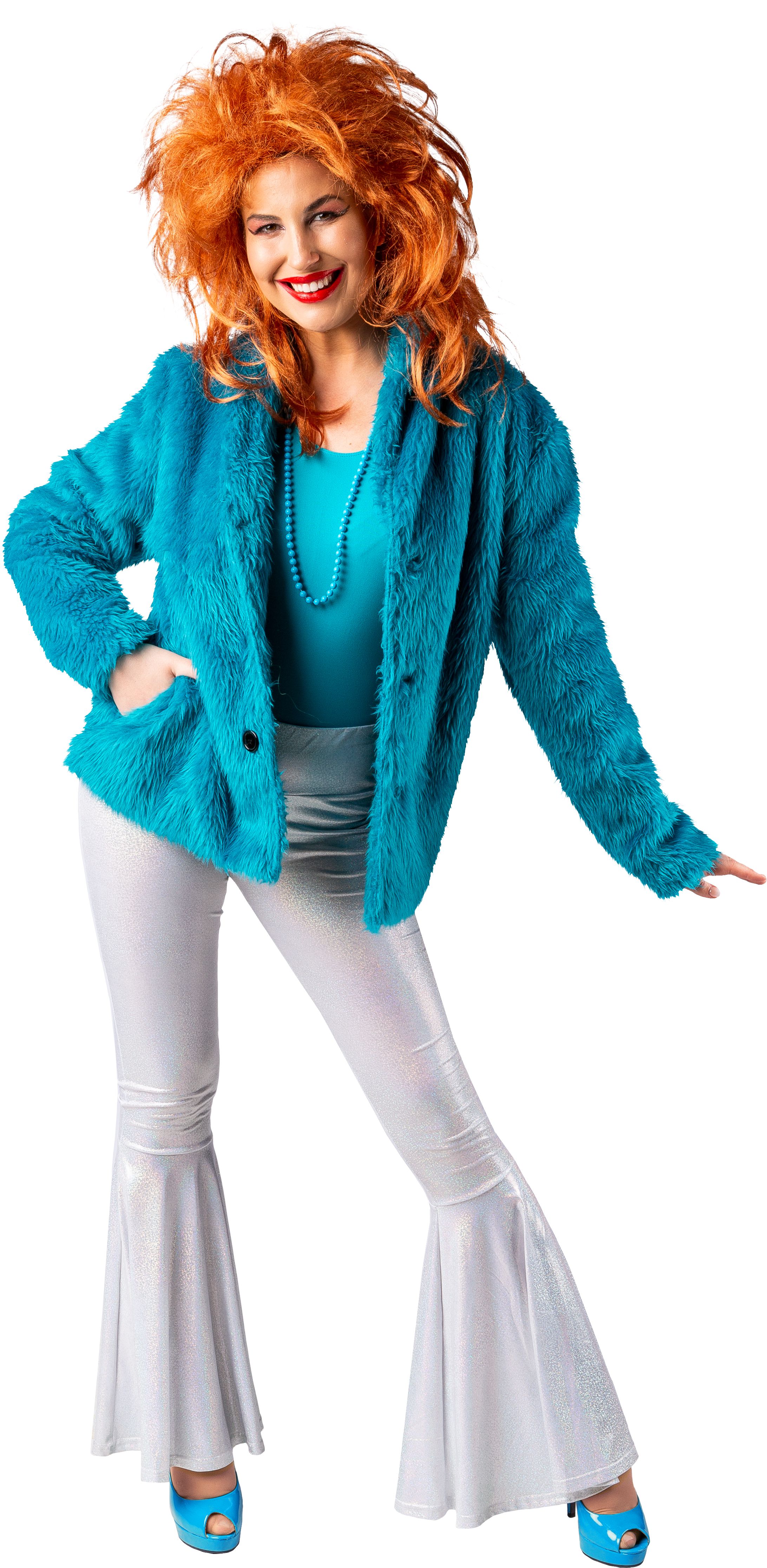 Plüsch-Jacke, türkis, XXL