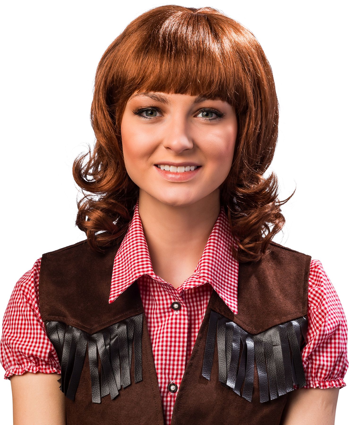 Curly ladies wig brown degraded