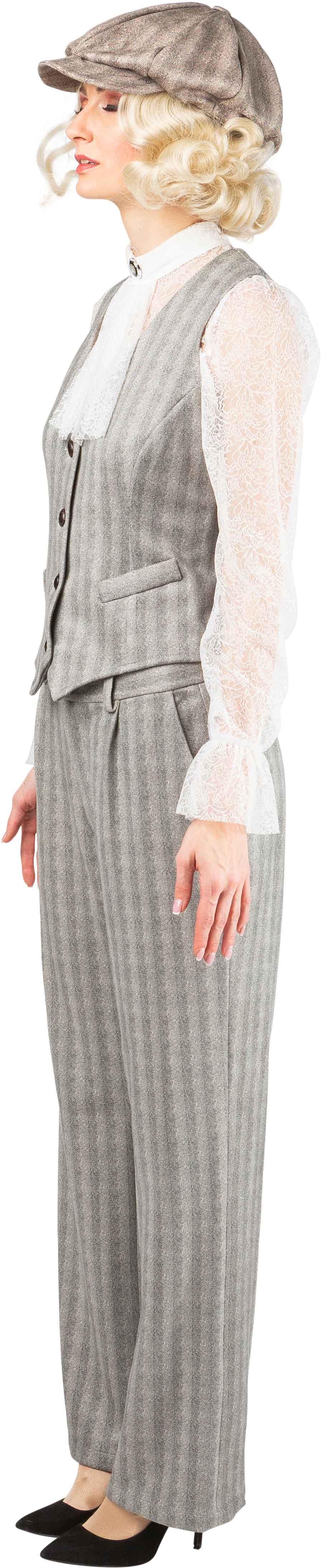 Ensemble pour femme style années 20, gris chiné