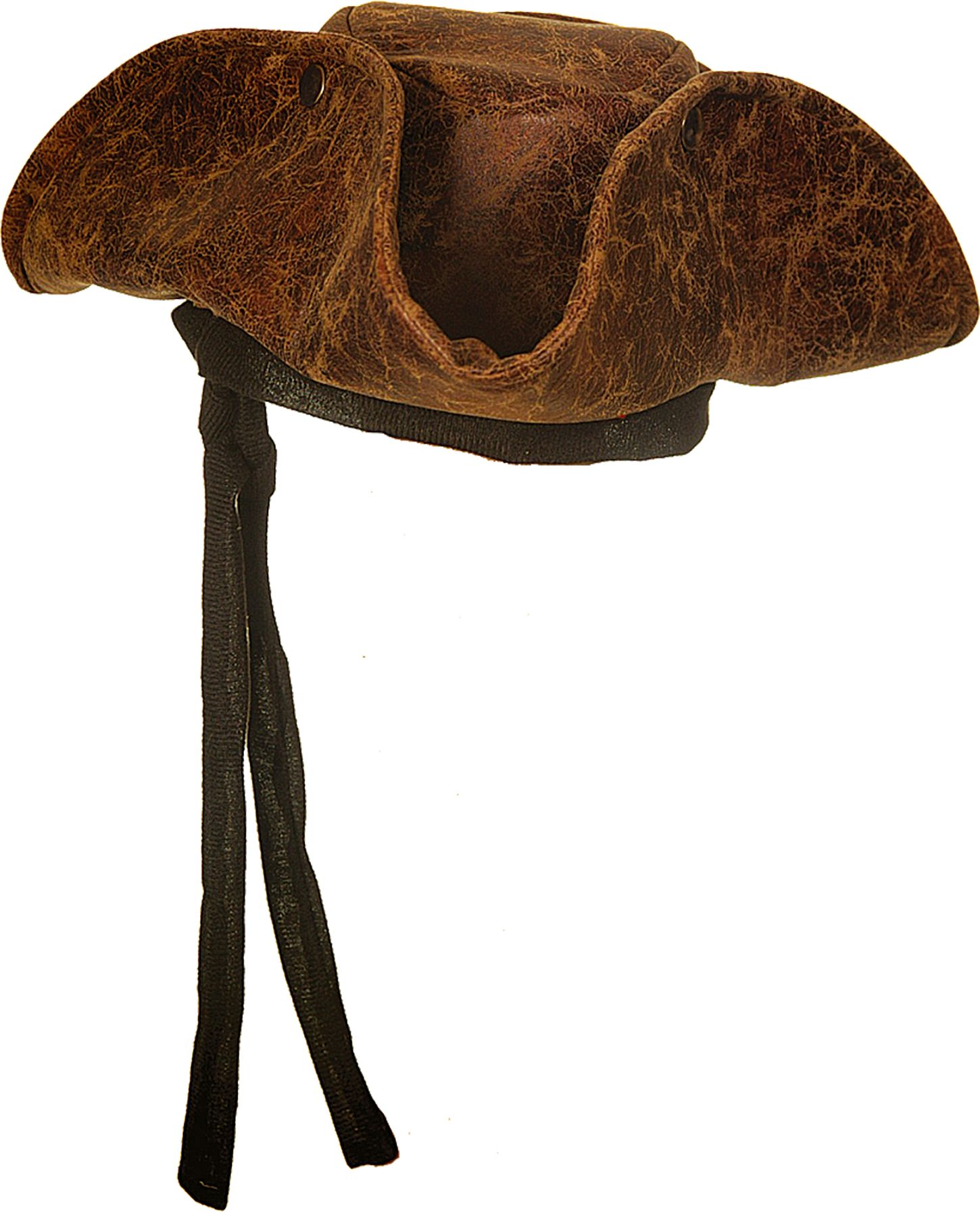 Pirate's tricorn suede hat