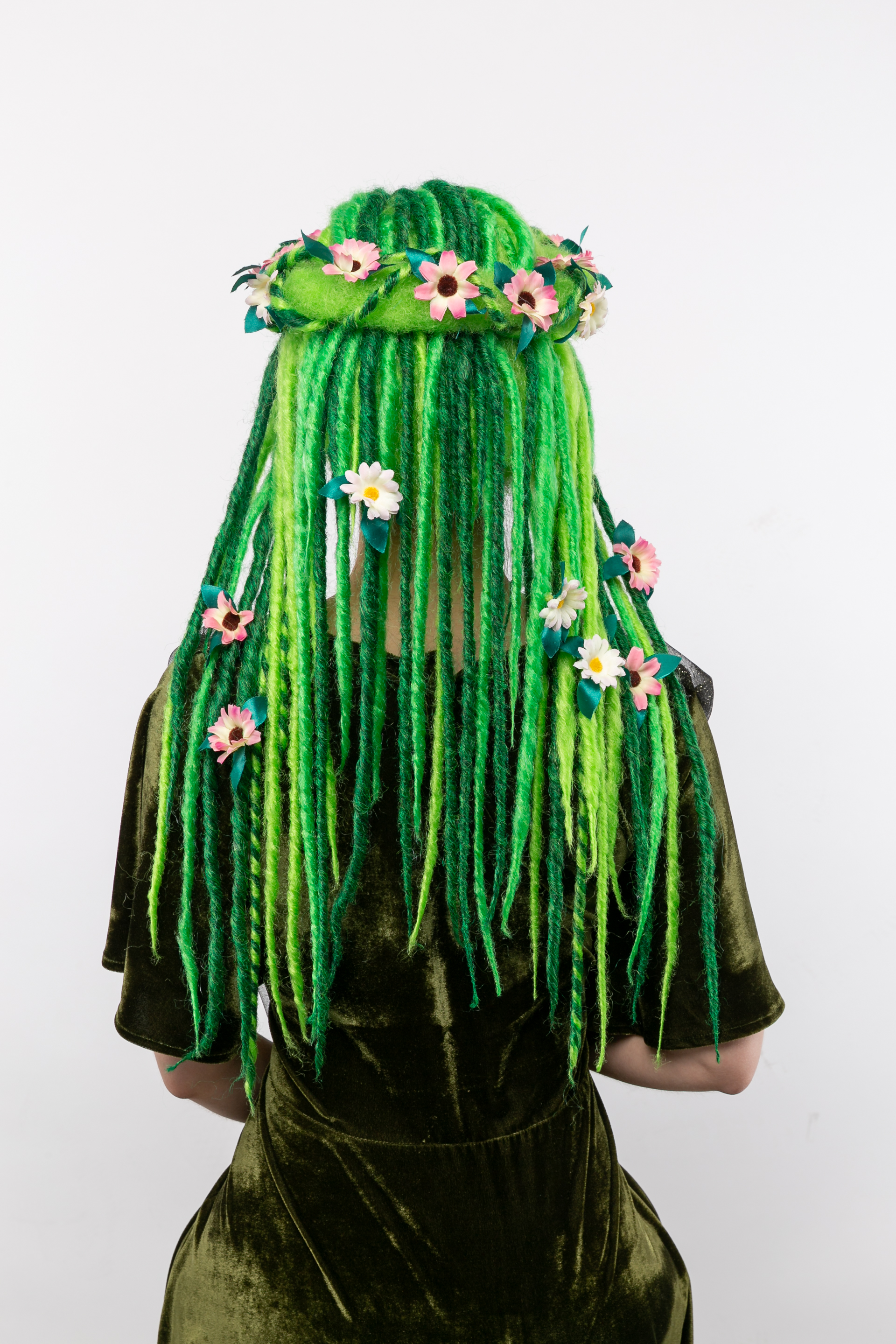 Perruque fée des bois Flora, vert