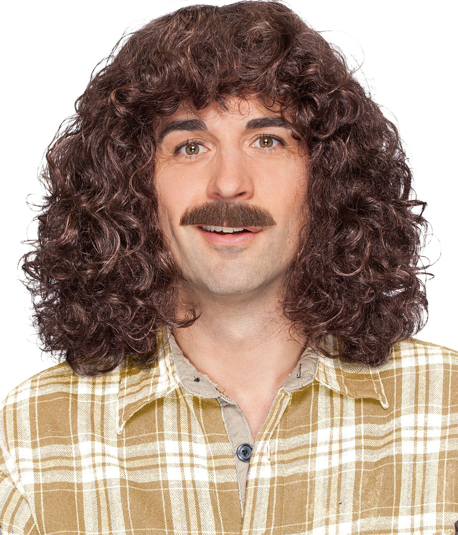 Mens wig long curly with beard (wig with beard)