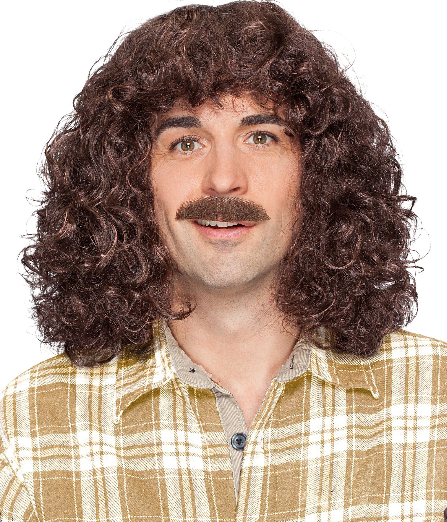 Mens wig long curly (only wig)