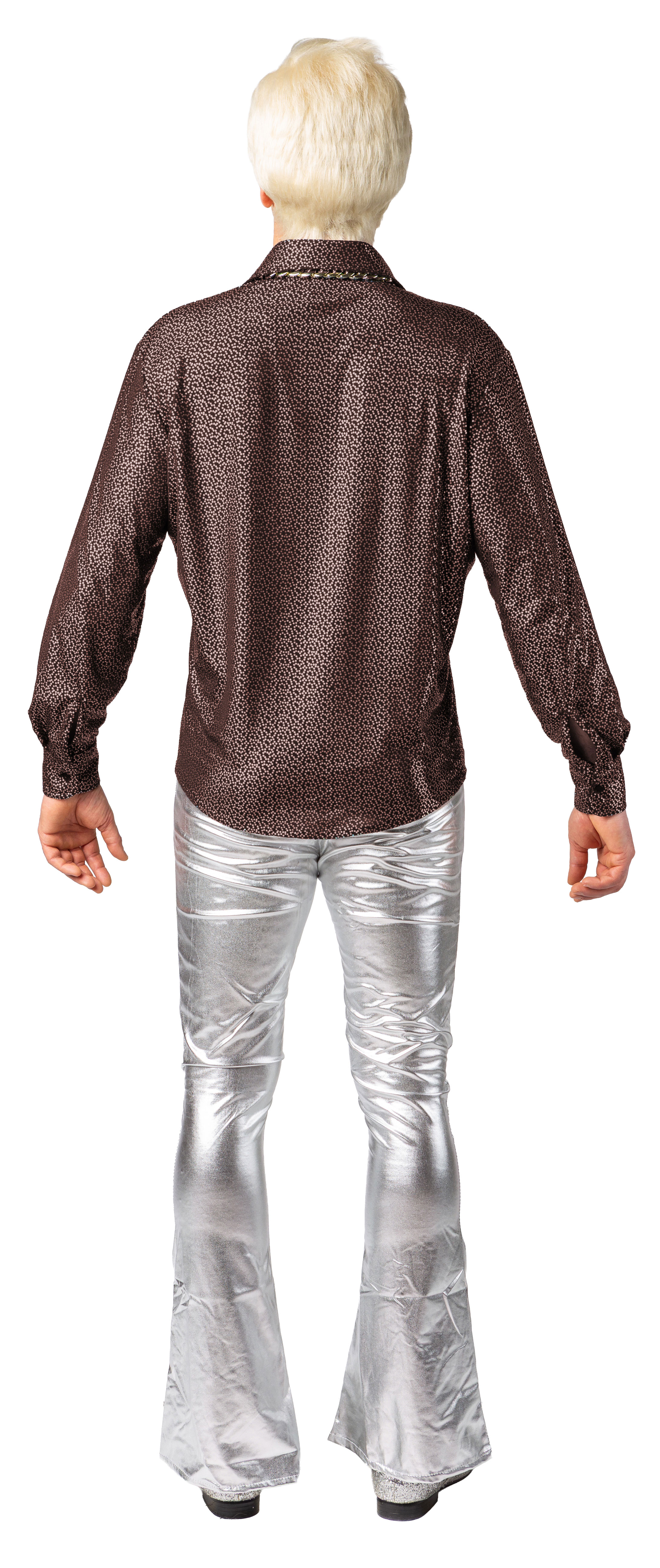 Hemd mit Glitzerdruck, kupfer 