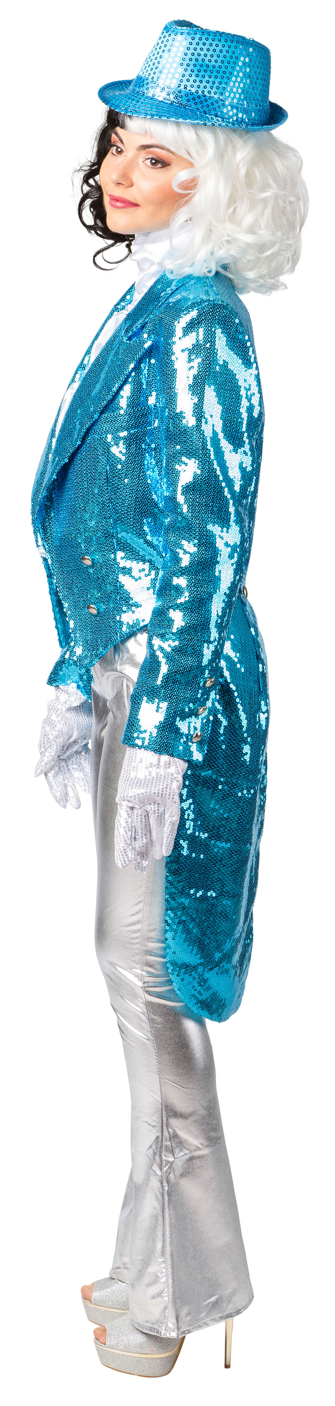 Schlagleggings, silber, hoher Bund