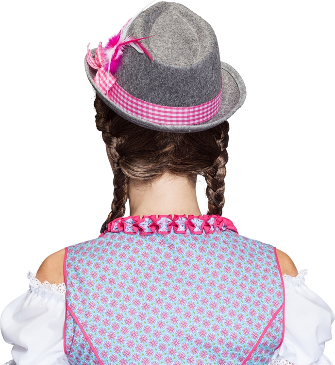 Chapeau bavarois traditionnel, gris-rose 