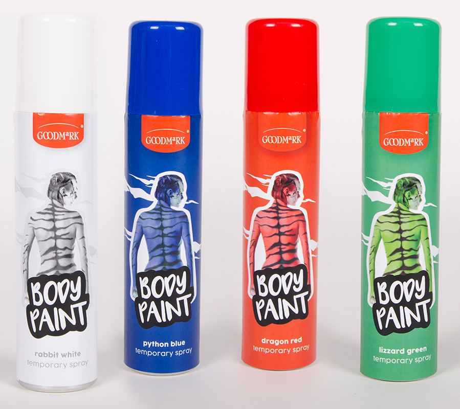 spray corporel coloré, vert