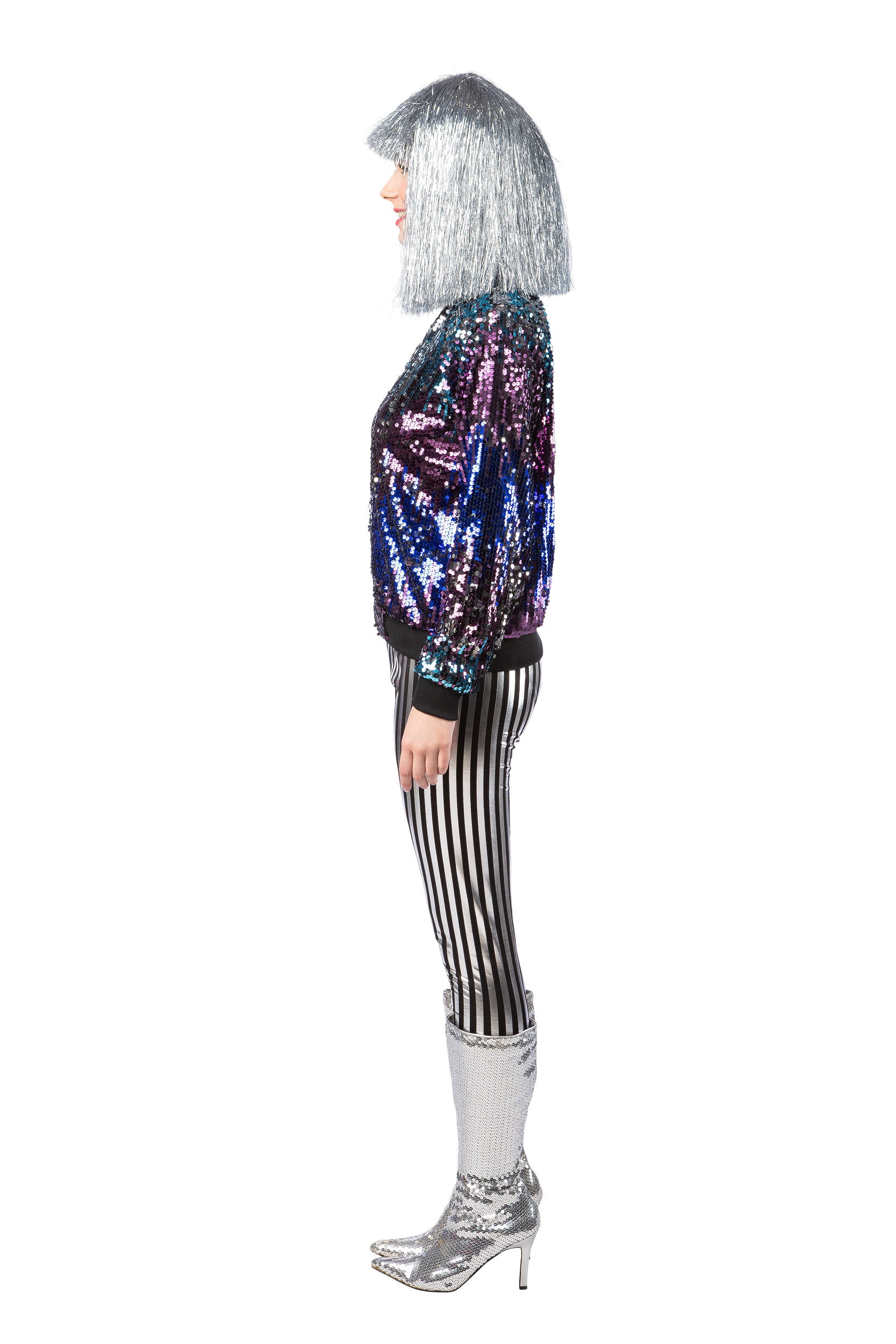 Paillettenjacke Disco blau/lila 38/40