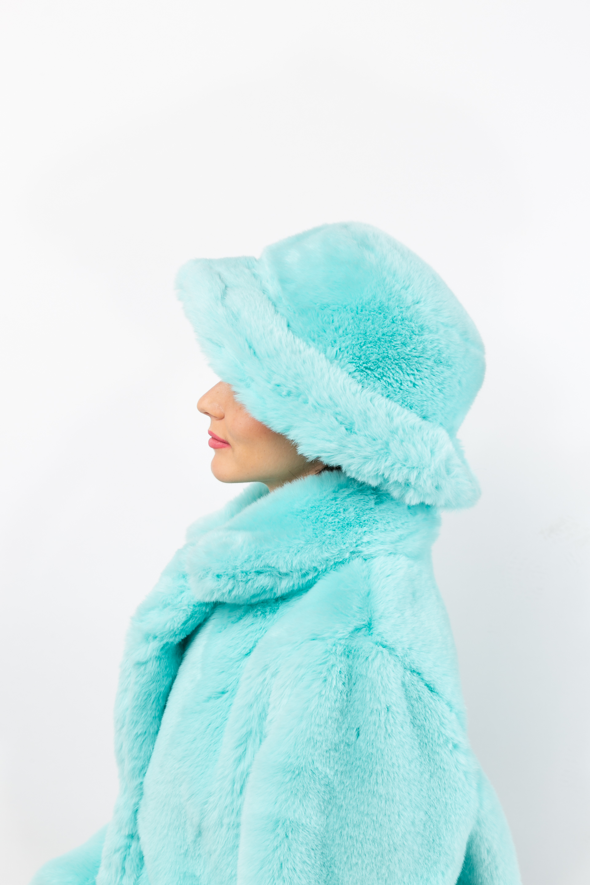 Casquette de pêcheur peluche, menthe
