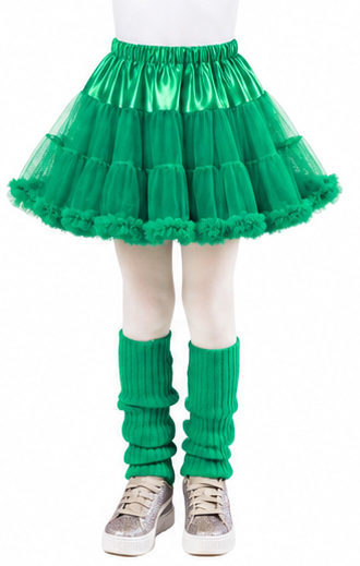 Children's petticoat with frills, green