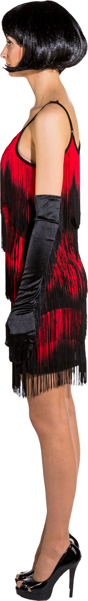 Fransenkleid rot/schwarz