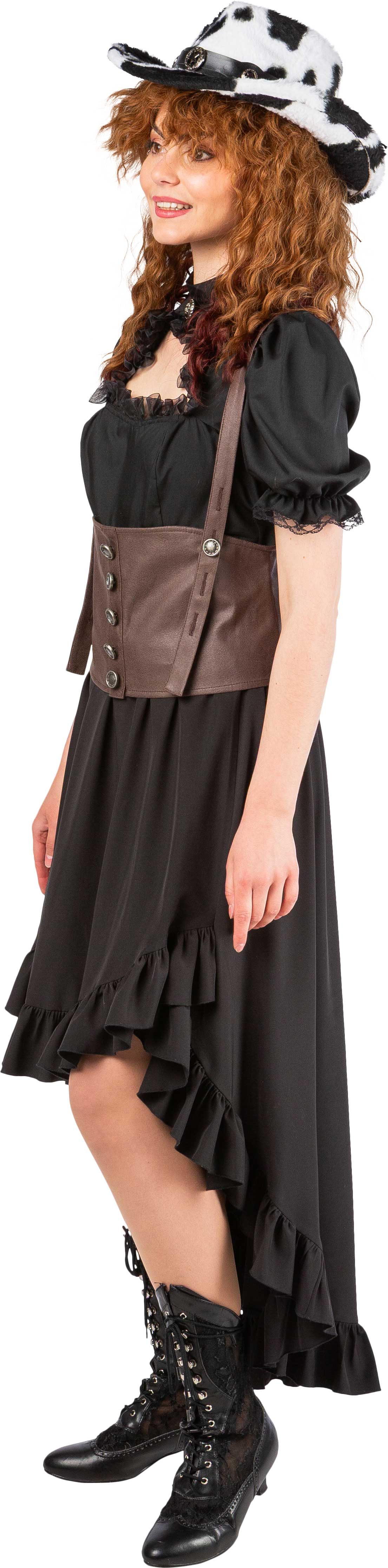 Skirt with a frill, black