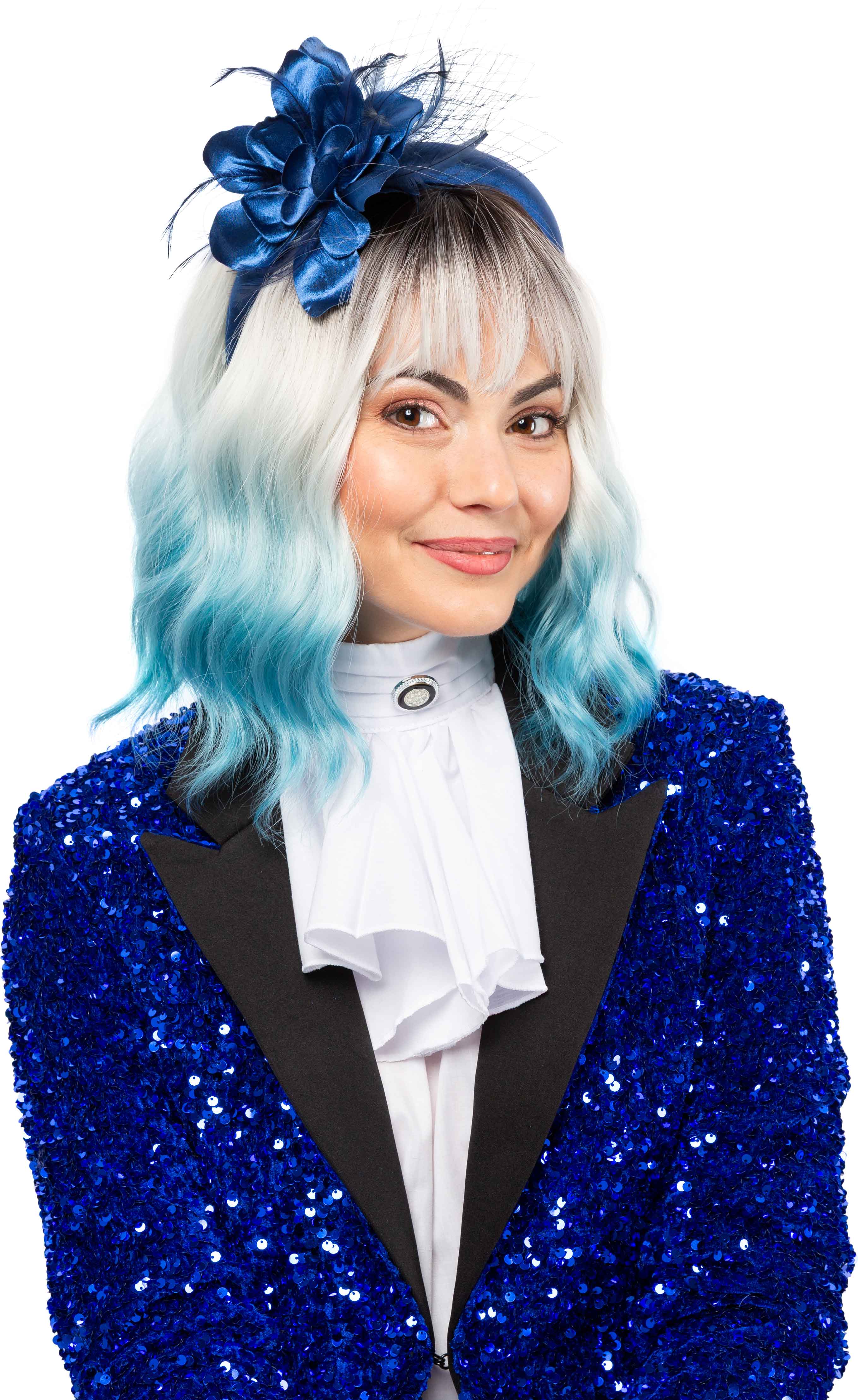 Flower headband, blue