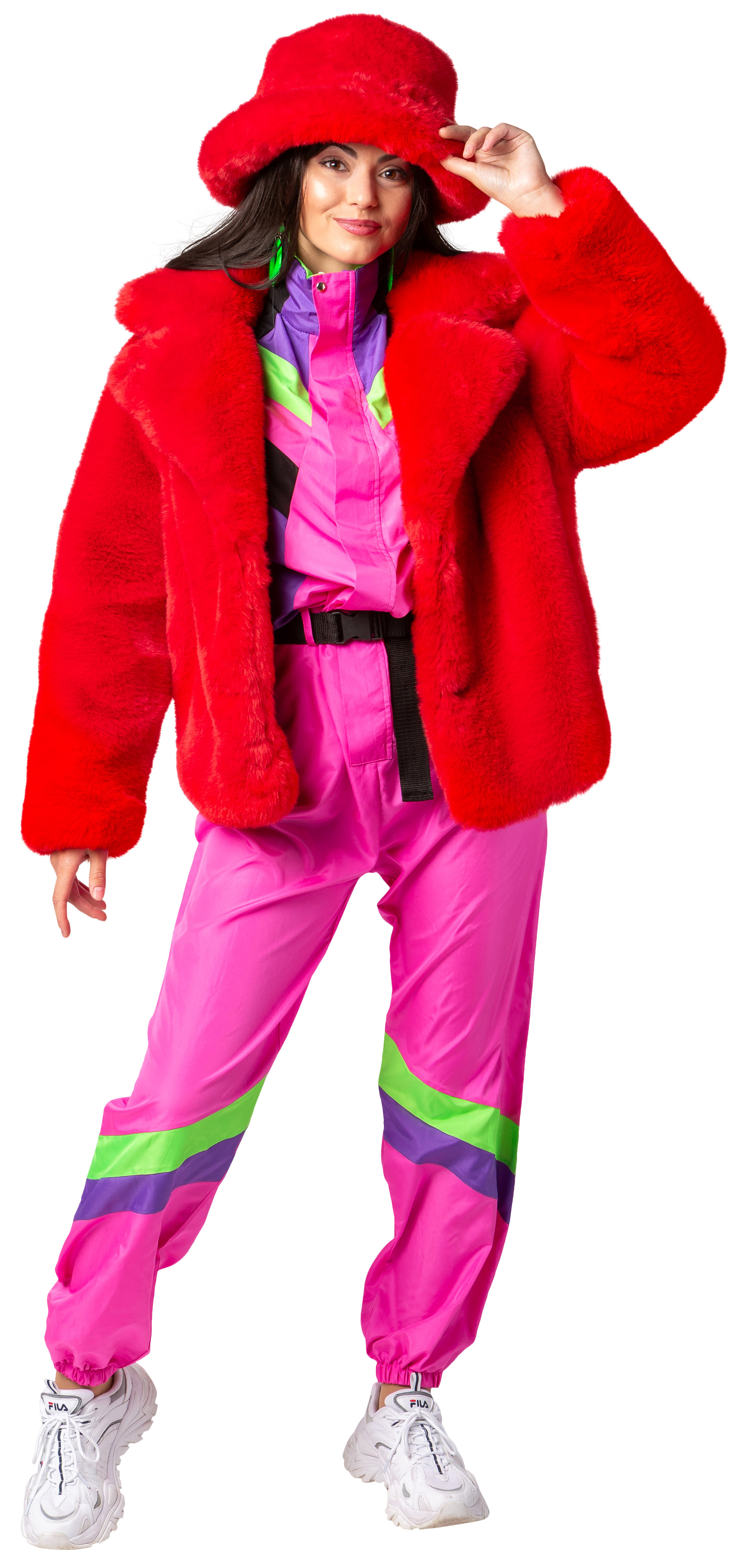 Schneeanzug Retro Damen, pink