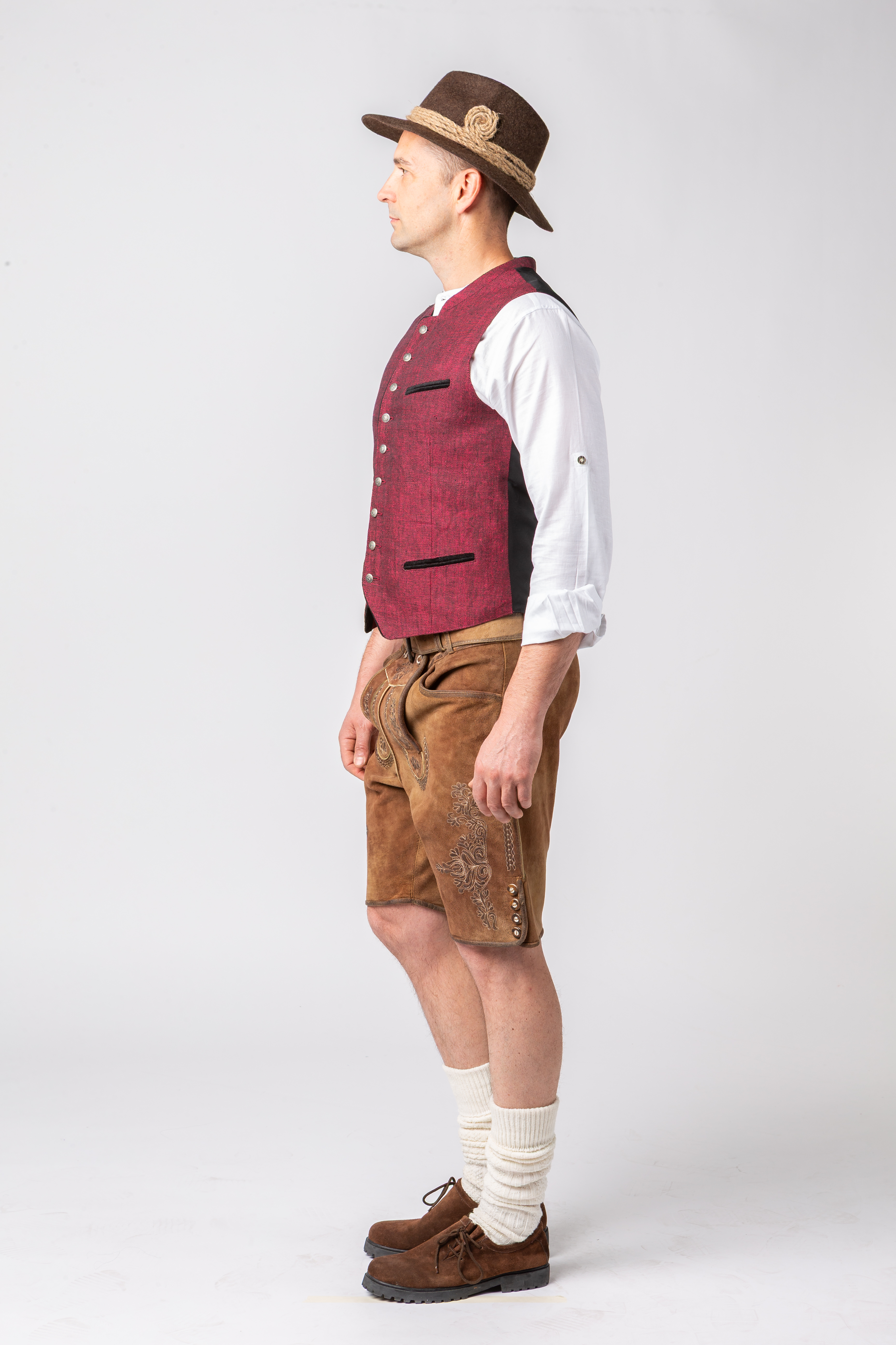 Gilet "Berghutten", rouge vin