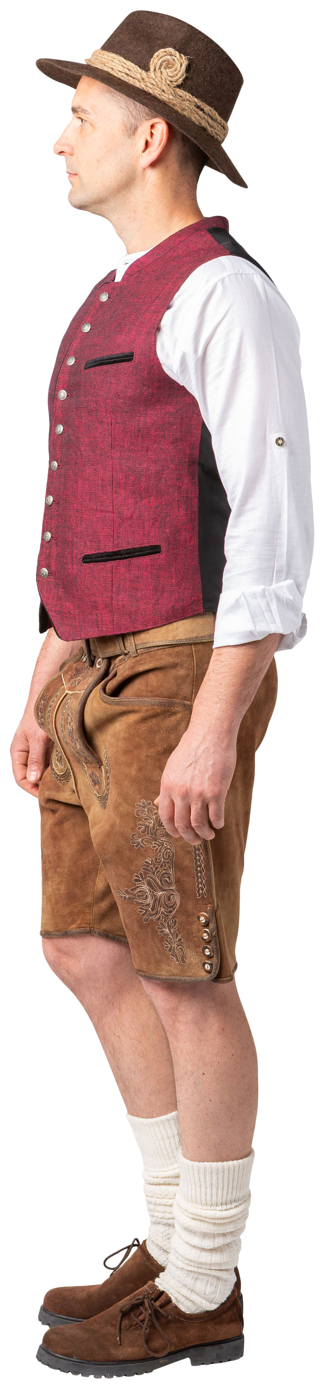 Leather trousers, short rust