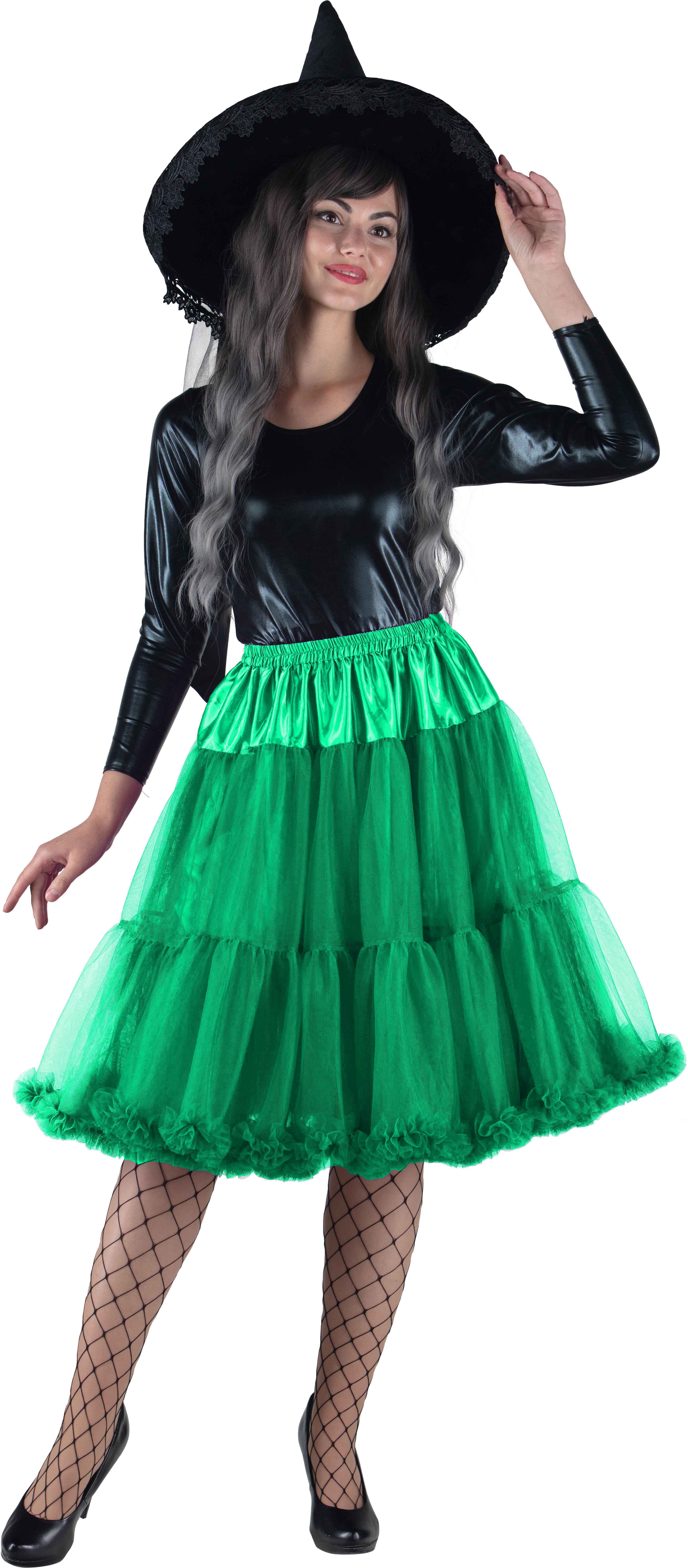 Long tutu with a frill, green