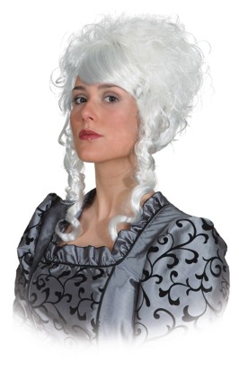 Perruque à cheveux court bouclée pour dames, blanche