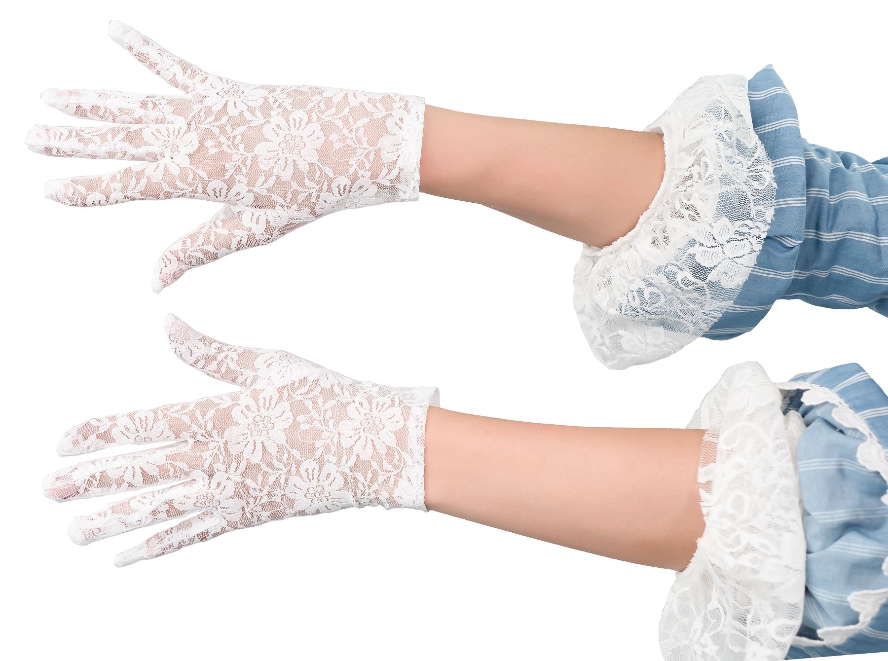 Lace gloves, white