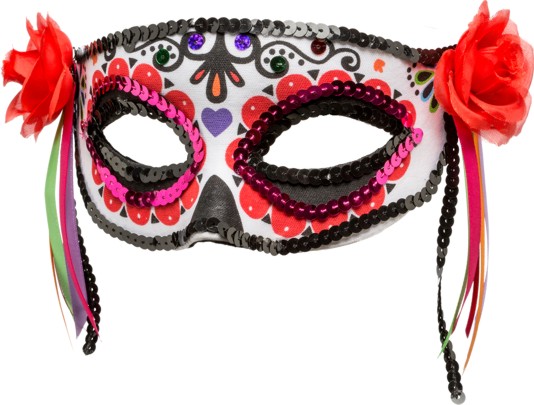 half mask with flowers